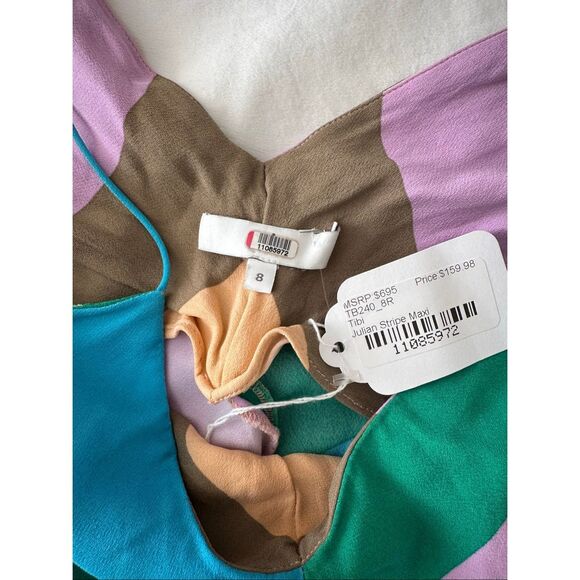 Tibi Womens Julian Striped Dress Size 8 - Picture 5 of 7